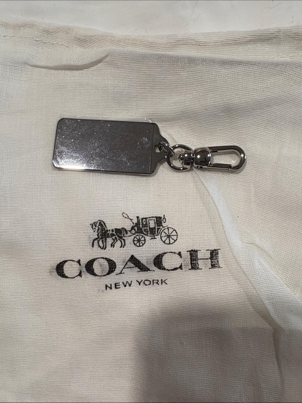 Coach Silver-tone Logo Key Tag - Picture 2 of 3